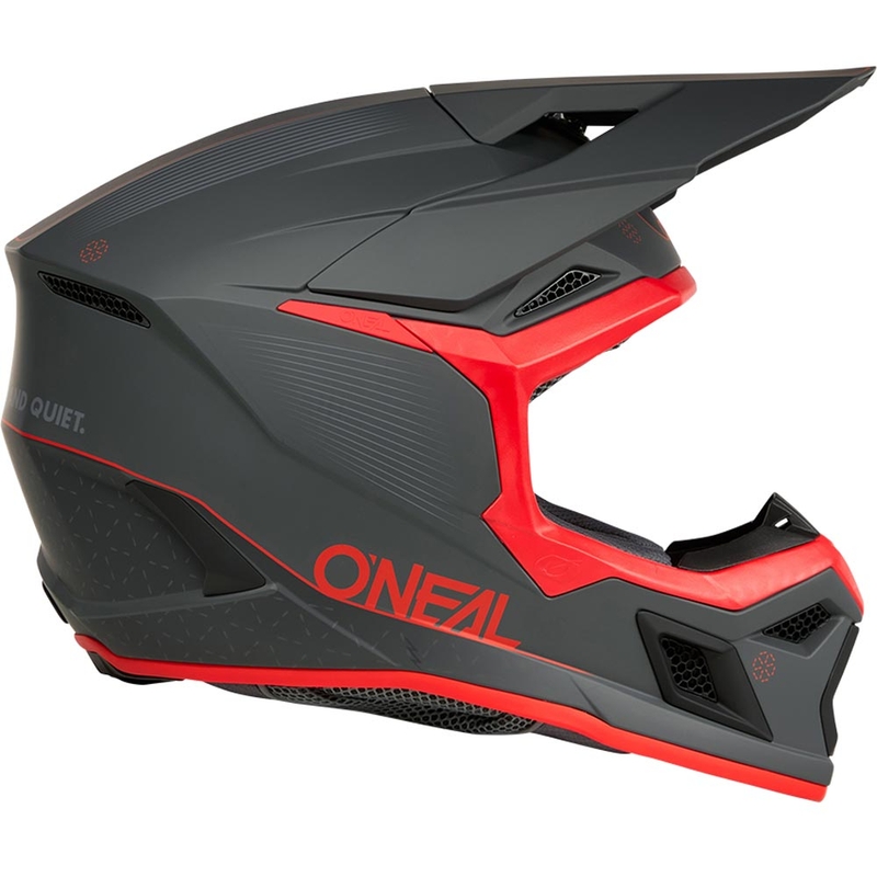 Motokros kaciga O'Neal 3SRS E-stroke mat sivo-crvena