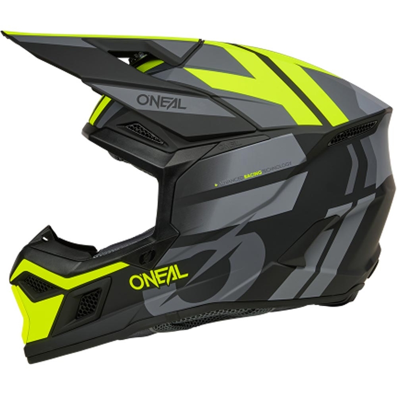 Motokros kaciga O´Neal 3SRS Ride mat crno-sivo-fluo žuta
