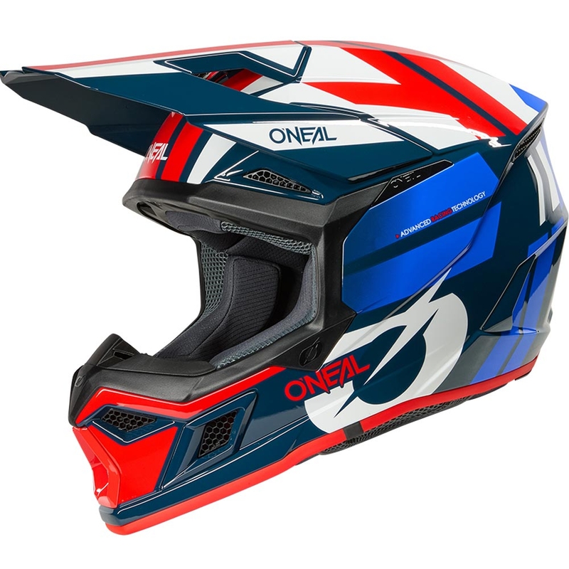 Motokros kaciga O'Neal 3SRS Ride plavo-bijelo-crvena