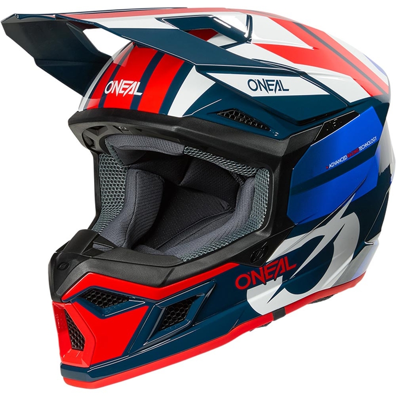 Motokros kaciga O'Neal 3SRS Ride plavo-bijelo-crvena