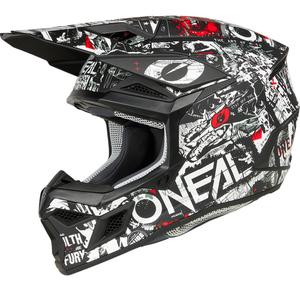 Motokros kaciga O'Neal 3SRS Attack mat crno-bijela