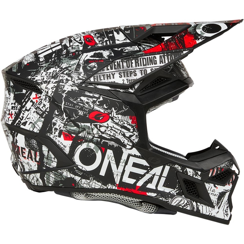 Motokros kaciga O'Neal 3SRS Attack mat crno-bijela