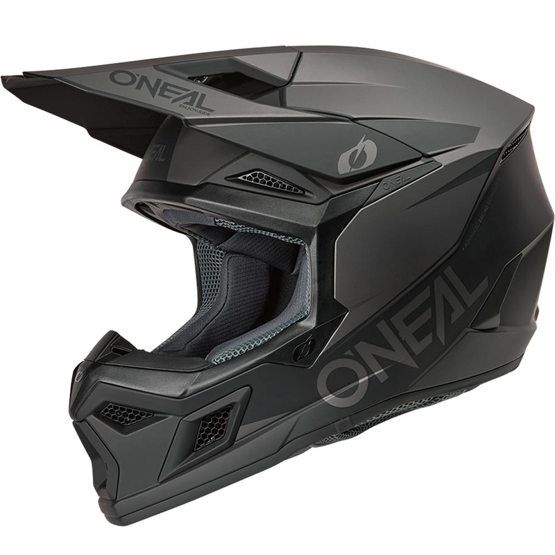 Motokros kaciga O´Neal 3SRS Solid mat crno-siva
