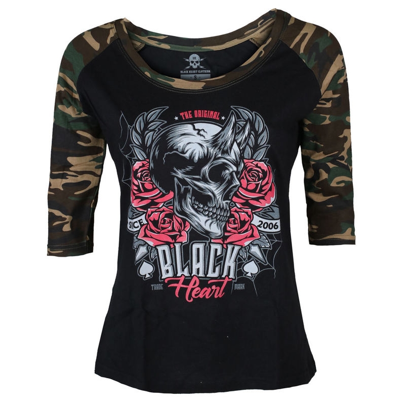 Ženske majice kratkih rukava Black Heart Devil Rose Camo rasprodaja