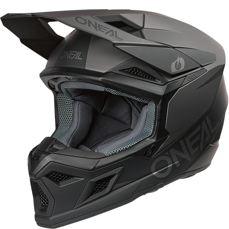 Motokros kaciga O´Neal 3SRS Solid mat crno-siva