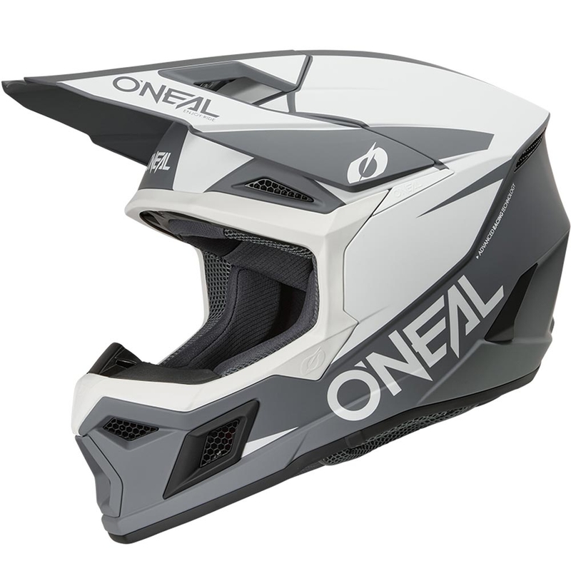 Motokros kaciga O´Neal 3SRS Solid mat bijelo-siva