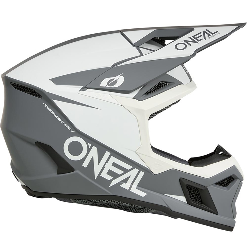Motokros kaciga O´Neal 3SRS Solid mat bijelo-siva