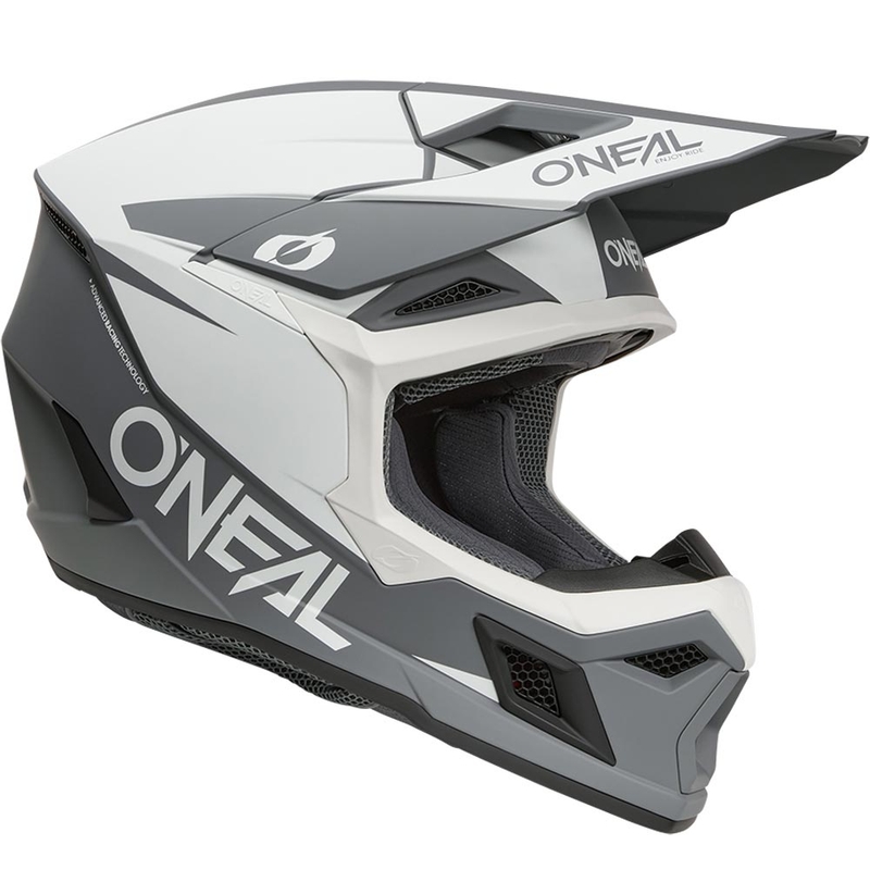 Motokros kaciga O´Neal 3SRS Solid mat bijelo-siva