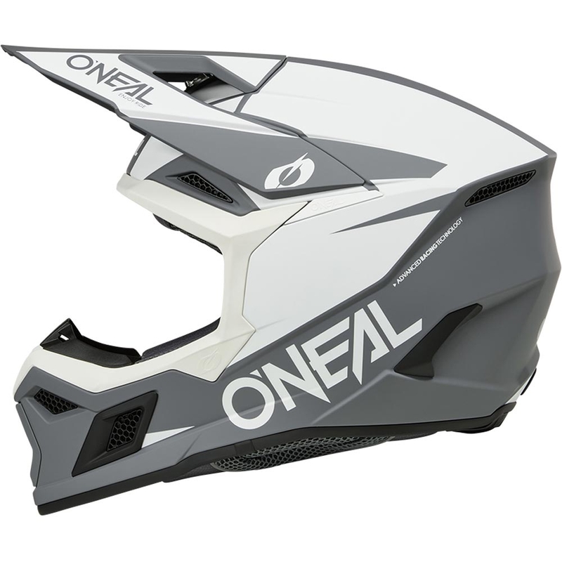Motokros kaciga O´Neal 3SRS Solid mat bijelo-siva