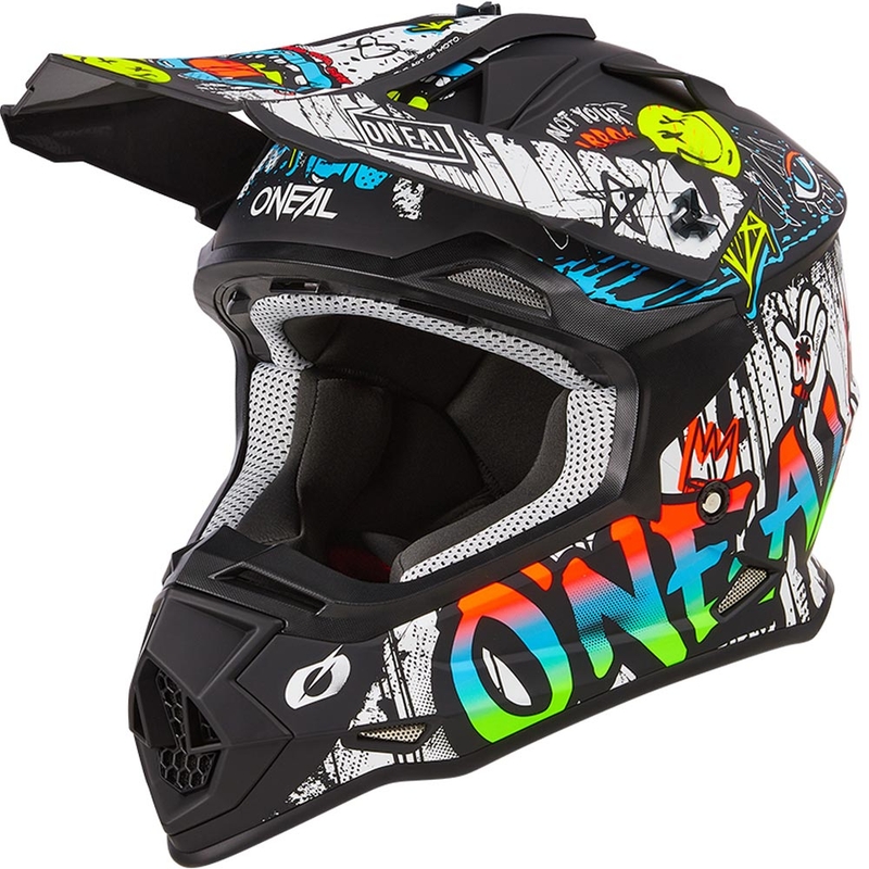 Motokros kaciga O´Neal 2SRS Rancid mat crno-bijela