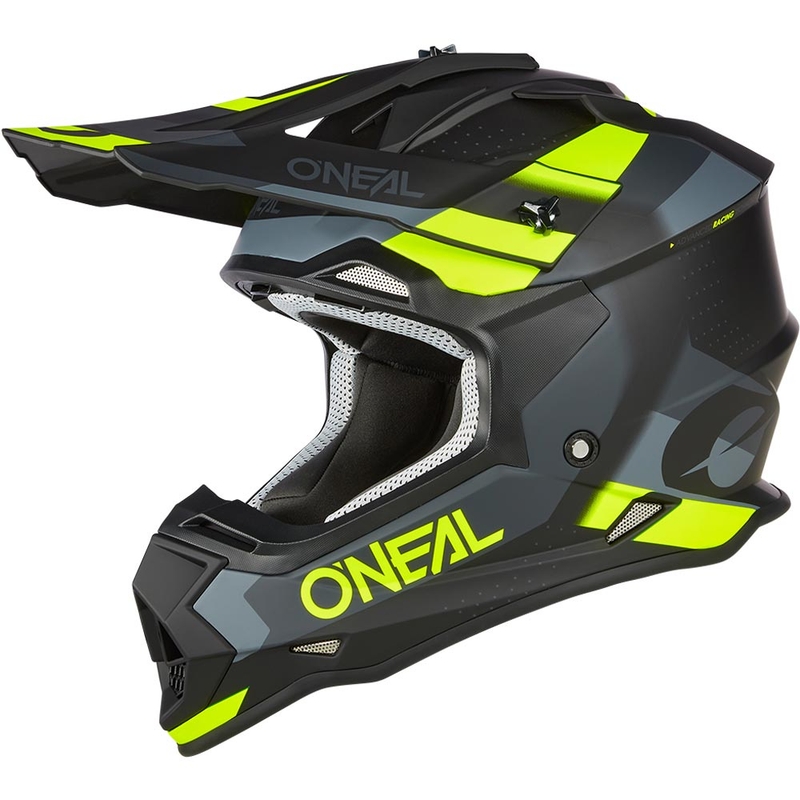 Motokros kaciga O´Neal 2SRS Spyde mat crno-sivo-fluo žuta
