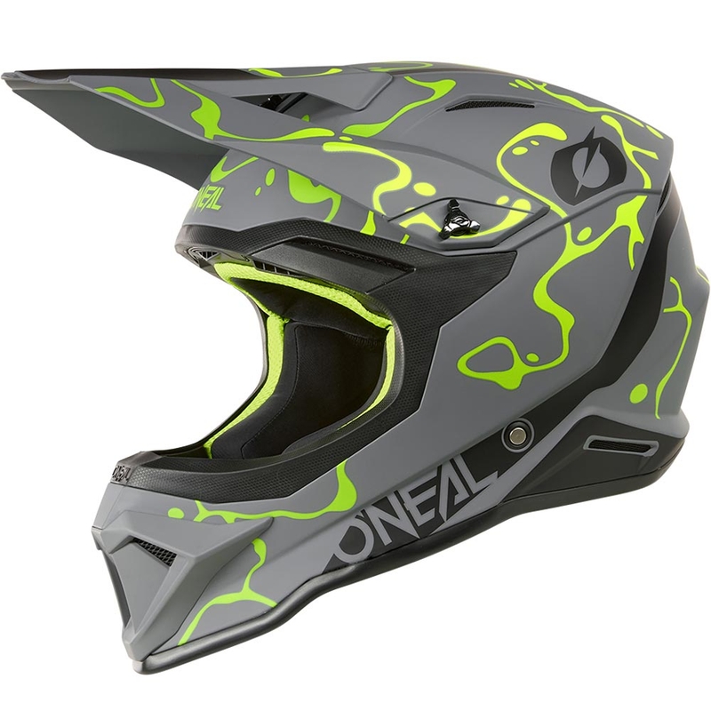 Motokros kaciga O'Neal 1SRS Splash mat sivo-fluo žuta
