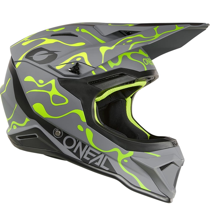 Motokros kaciga O'Neal 1SRS Splash mat sivo-fluo žuta