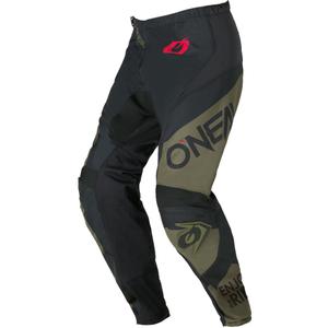 O'Neal Element Racewear motokros hlače crno-maslinaste boje