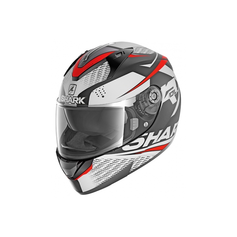 Integralna kaciga SHARK RIDILL 1.2 Stratom Mat sivo-bijelo-crvena