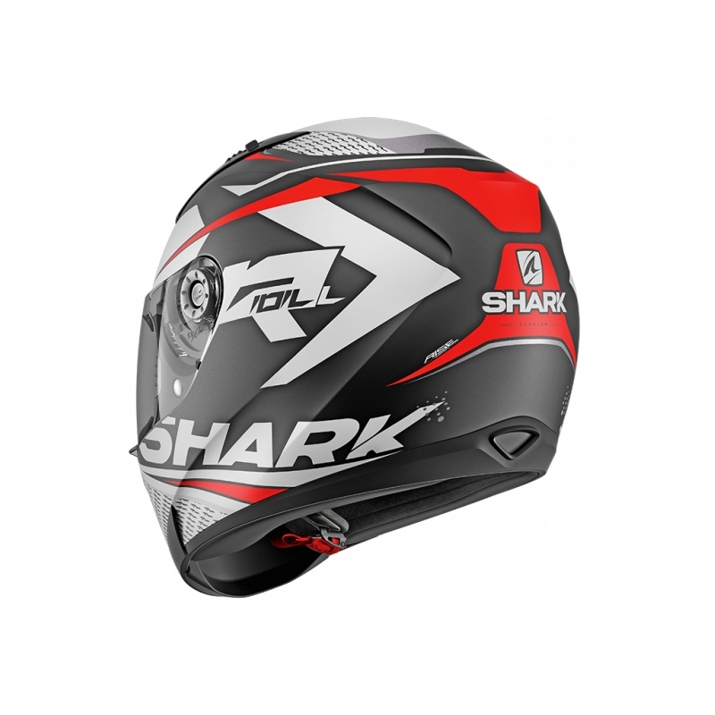 Integralna kaciga SHARK RIDILL 1.2 Stratom Mat sivo-bijelo-crvena