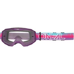 Motokros naočale O´Neal B-10 Striped ružičasto-ljubičaste (prozirni pleksiglas)