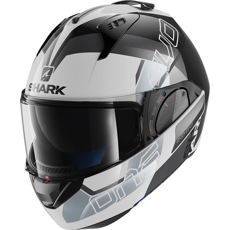 Preklopna kaciga SHARK EVO-ONE 2 Slasher crno-bijela-srebrna