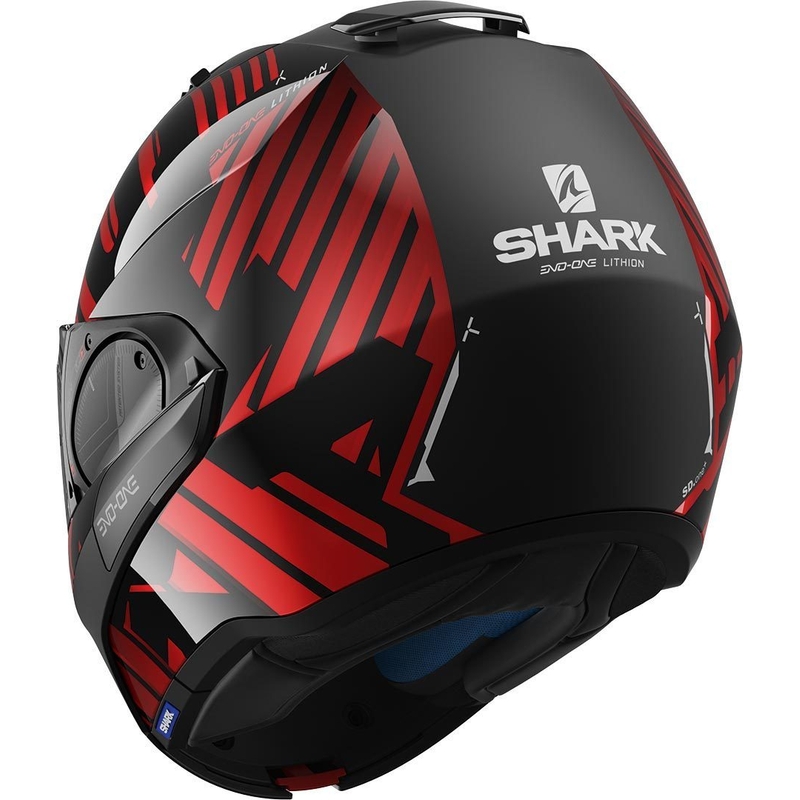 Preklopna kaciga SHARK EVO-ONE 2 Lithion Dual crno-crvena