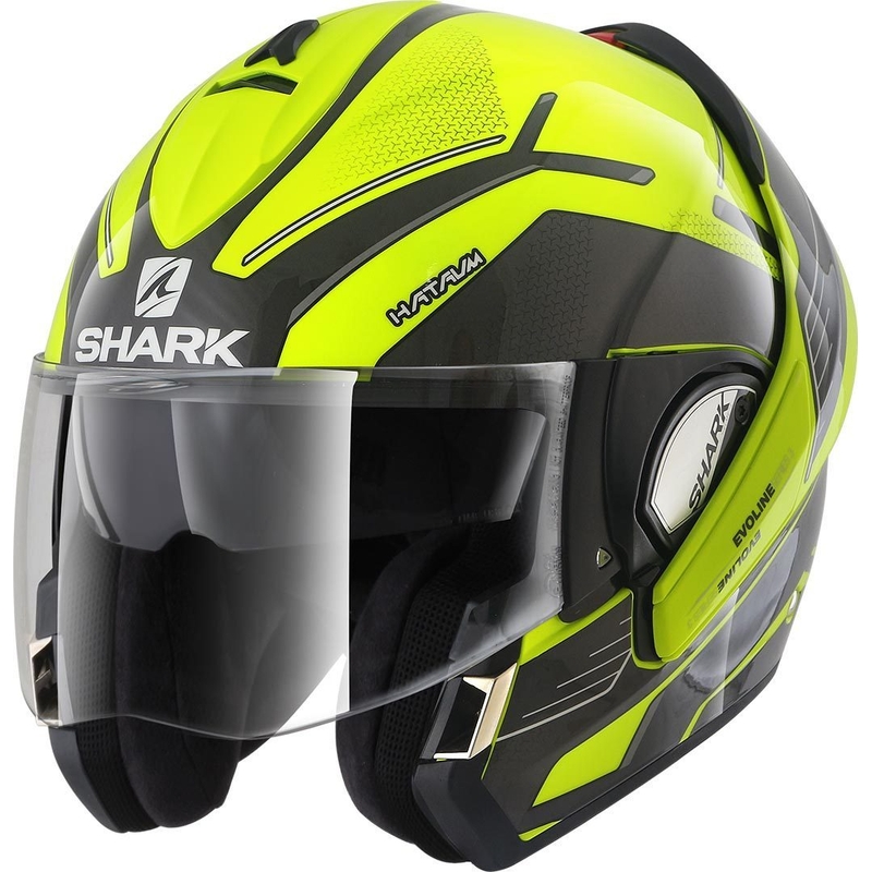 Preklopna kaciga SHARK EVOLINE 3 Hataum crna-fluo žuta rasprodaja