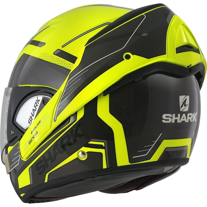 Preklopna kaciga SHARK EVOLINE 3 Hataum crna-fluo žuta rasprodaja