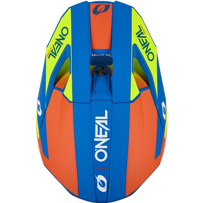 Dječja motokros kaciga O'Neal 3SRS Solid mat plavo-fluo žuta