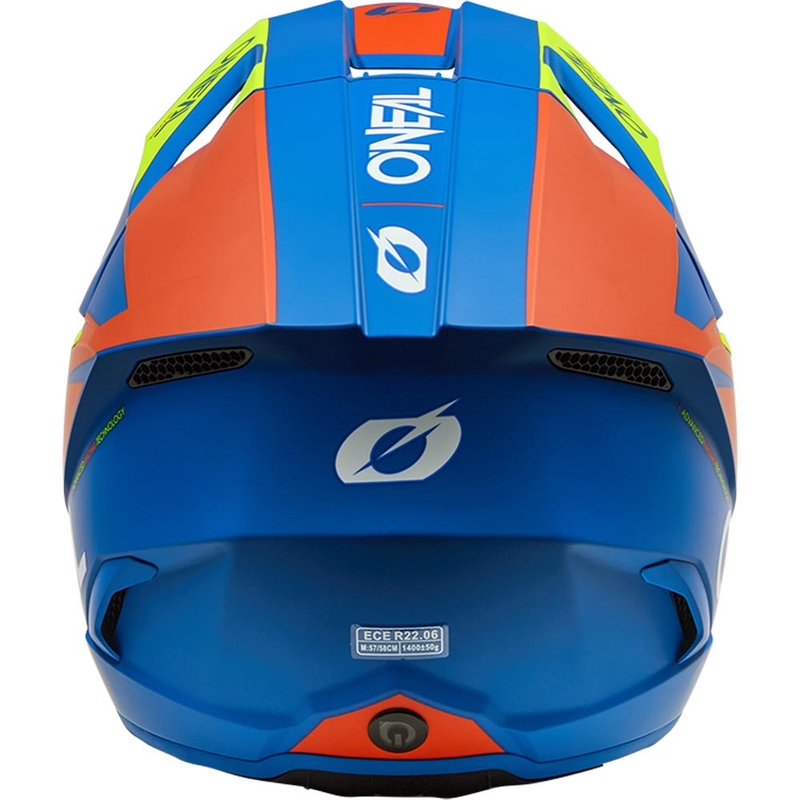 Dječja motokros kaciga O'Neal 3SRS Solid mat plavo-fluo žuta