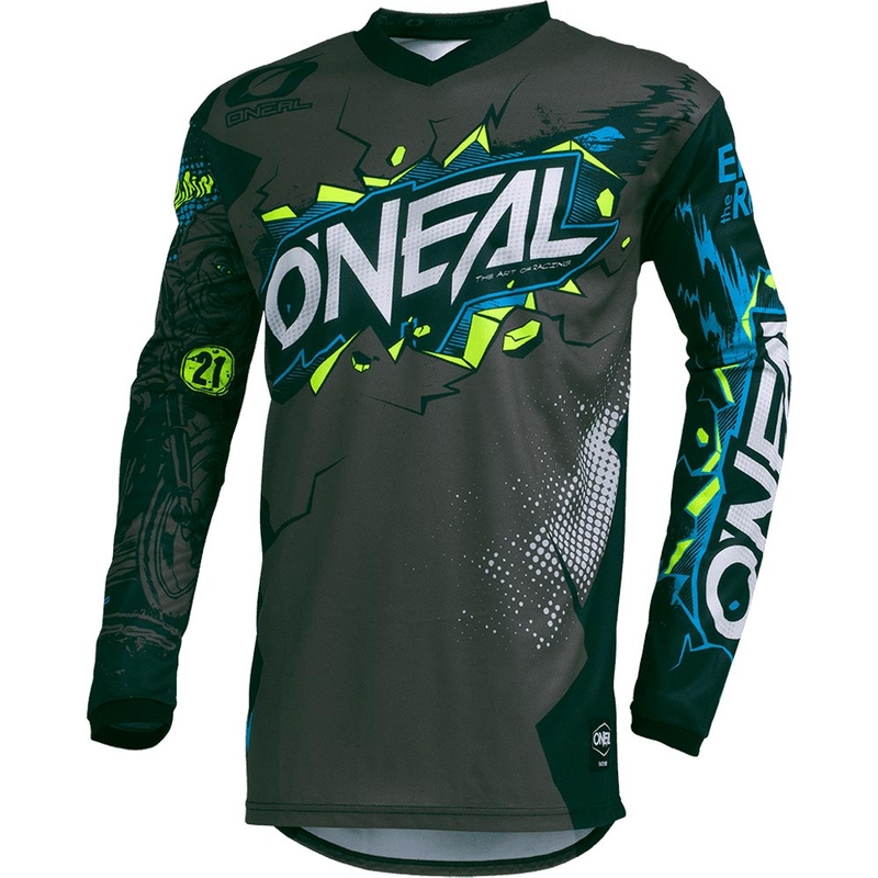 Dječji motokros dres O'Neal Element Villain sivi