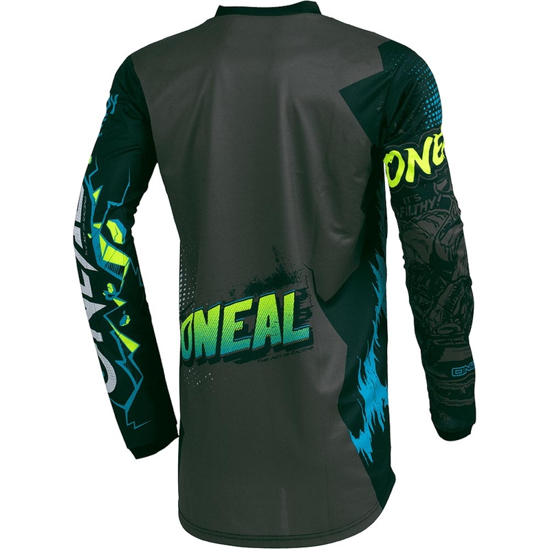 Dječji motokros dres O'Neal Element Villain sivi