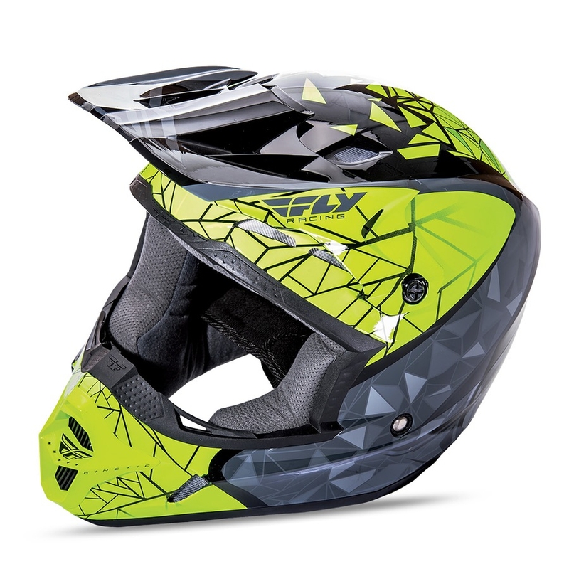 Motocross kaciga FLY Racing Kinetic CRUX - USA fluo žuto-sivo-crna - II. kvaliteta