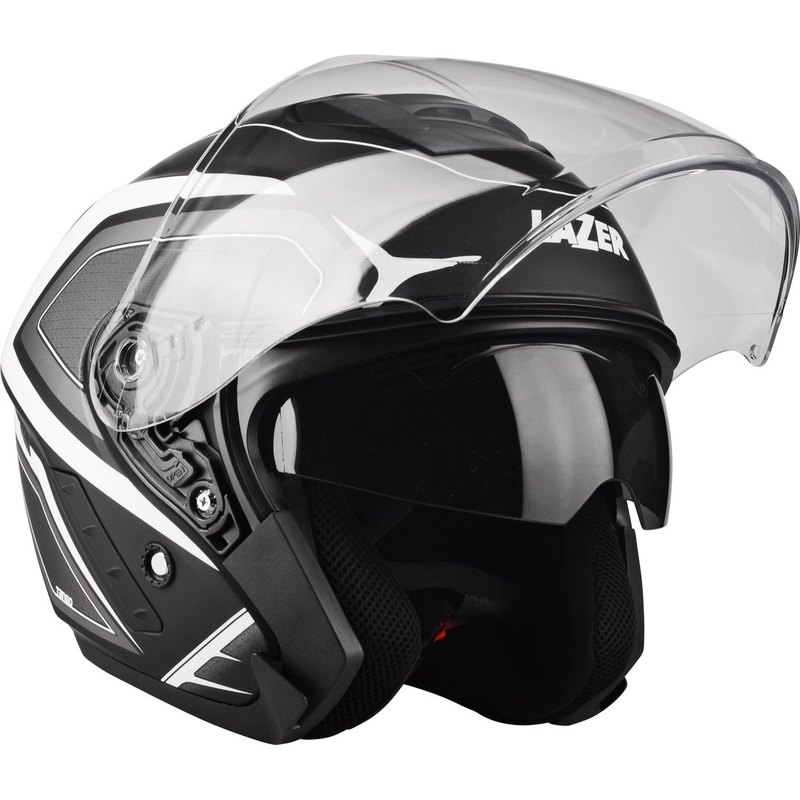 Otvorena motociklistička kaciga Lazer Tango Hexa crno-bijela