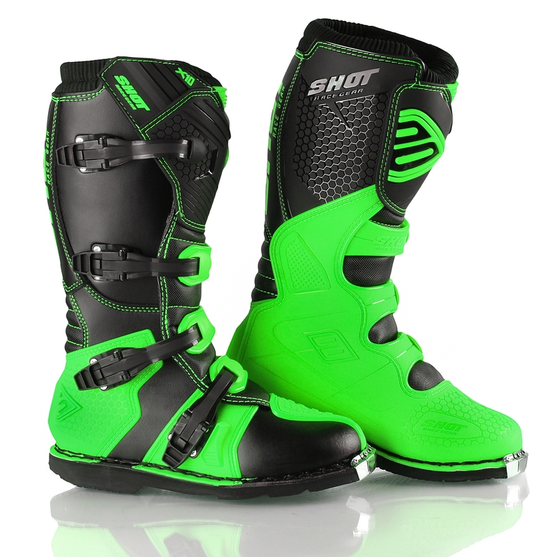 Motorističke čizme Shot X10 crno-fluo zelene