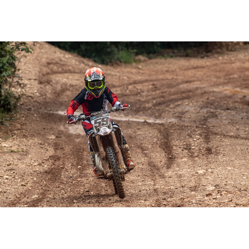 Dječje motocross hlače Shot DEVO Ultimate crno-crvene
