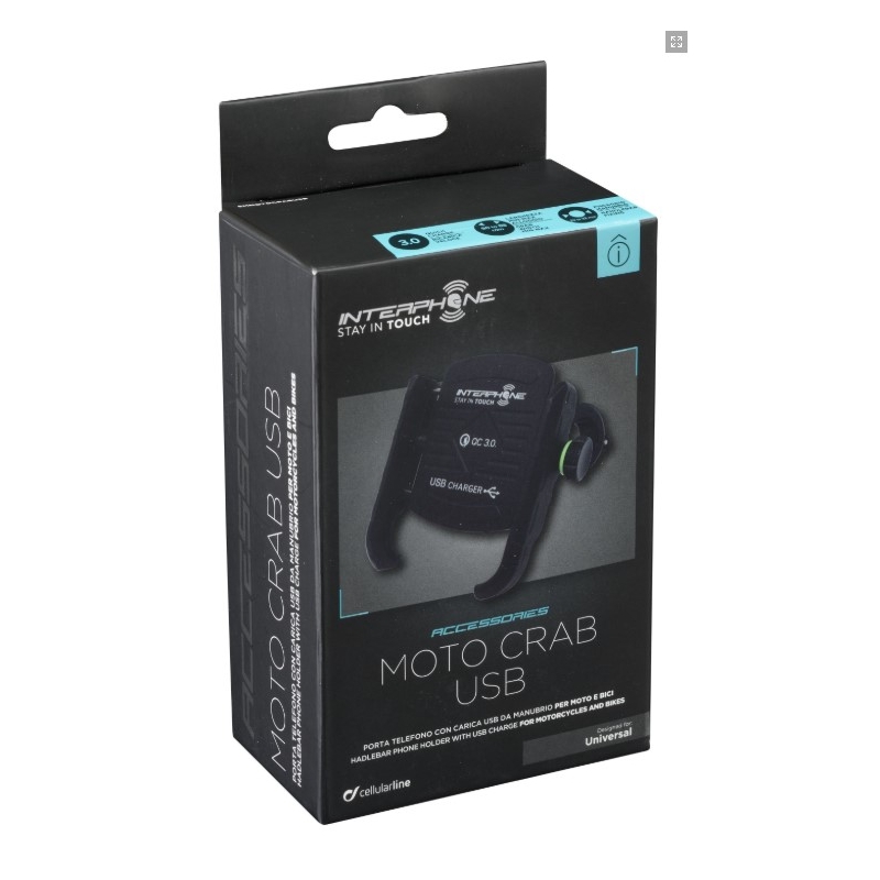 Univerzalni Motocrab interfonski držač s USB priključkom