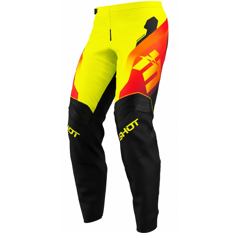 Dječje motokros hlače Shot Draw Rocket fluo žute