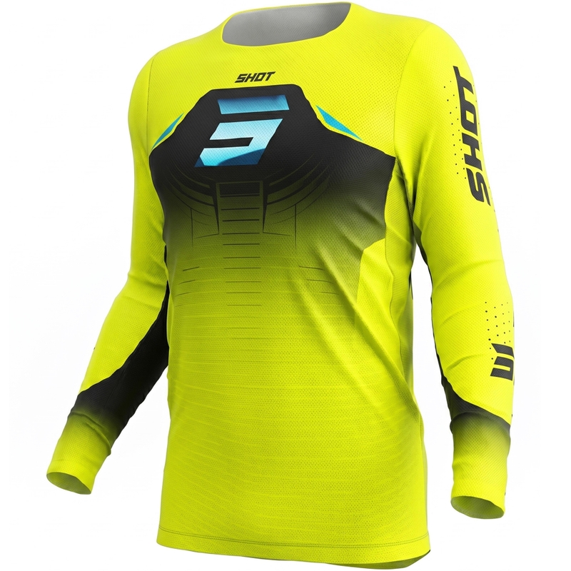Motokros dres Shot Aerolite Phase fluo žuti