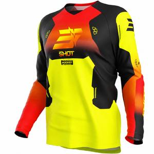Dječji motokros dres Shot Draw Rocket fluo žute boje