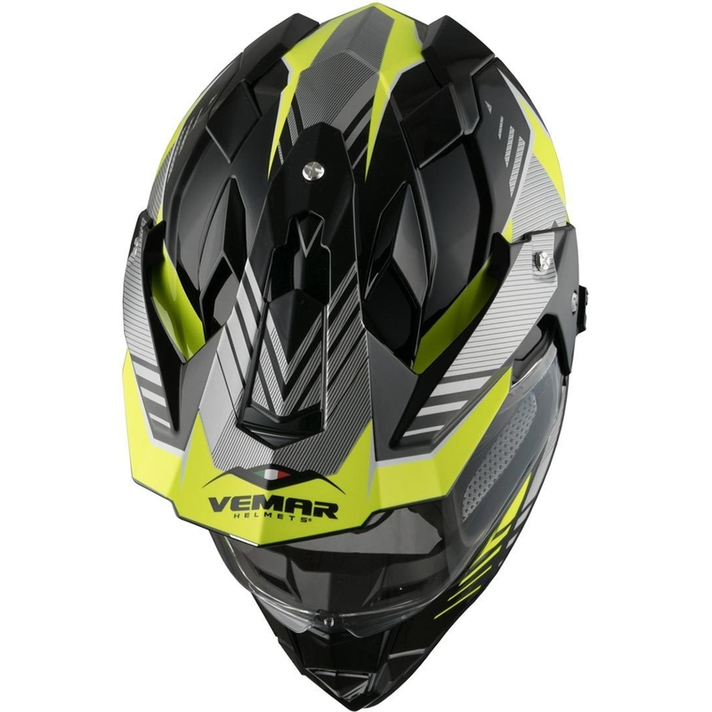 Enduro kaciga Vemar Kona Explorer crna-srebrna-fluo žuta rasprodaja