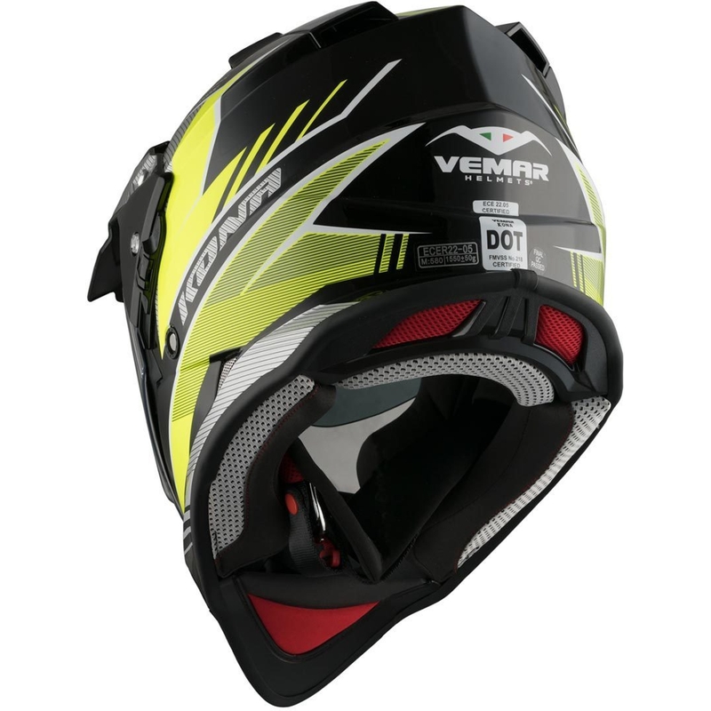 Enduro kaciga Vemar Kona Explorer crna-srebrna-fluo žuta rasprodaja