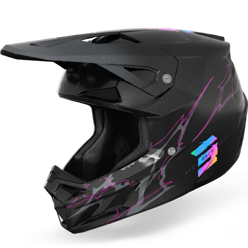 Shot Speed Rac motocross kaciga biserno crna