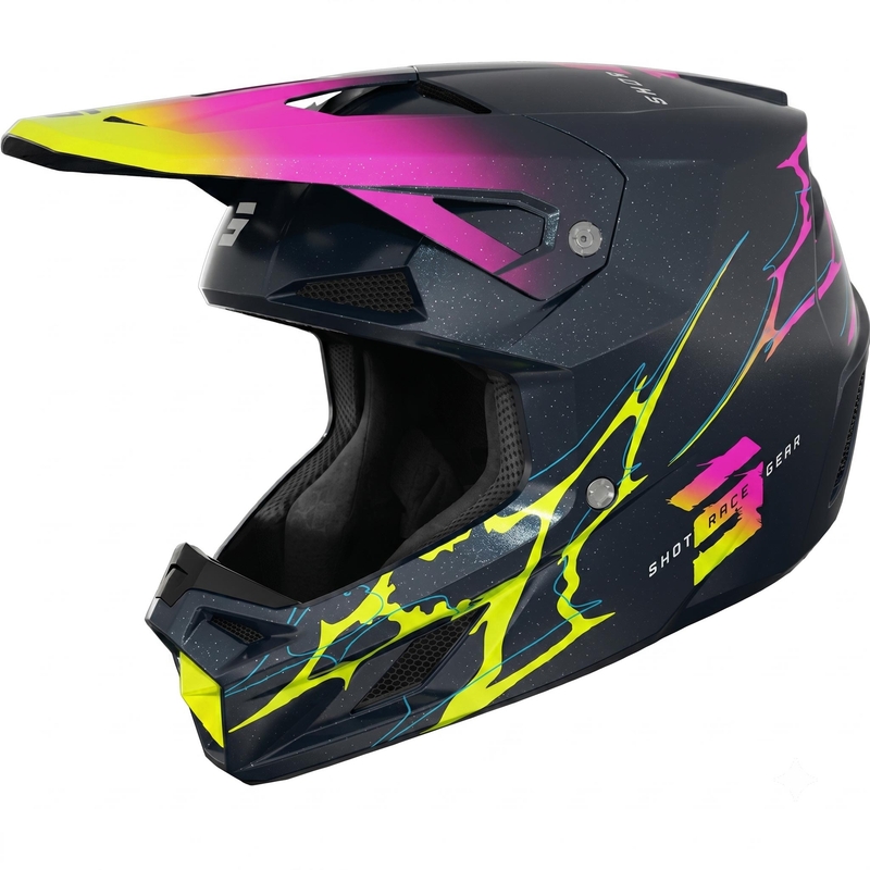 Motokros kaciga Shot Speed Rac biserno plava
