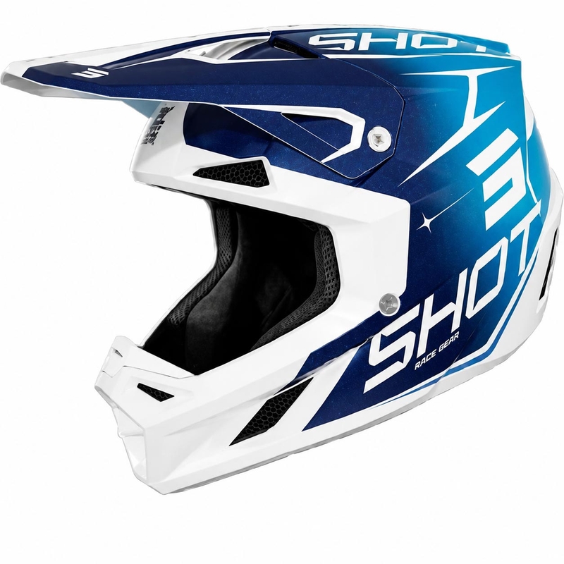 Kaciga za motokros Shot Speed Side, biserno plava