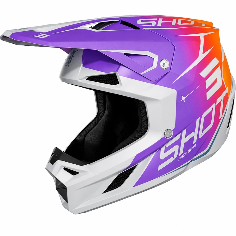 Motokros kaciga Shot Speed Side mat ljubičasta