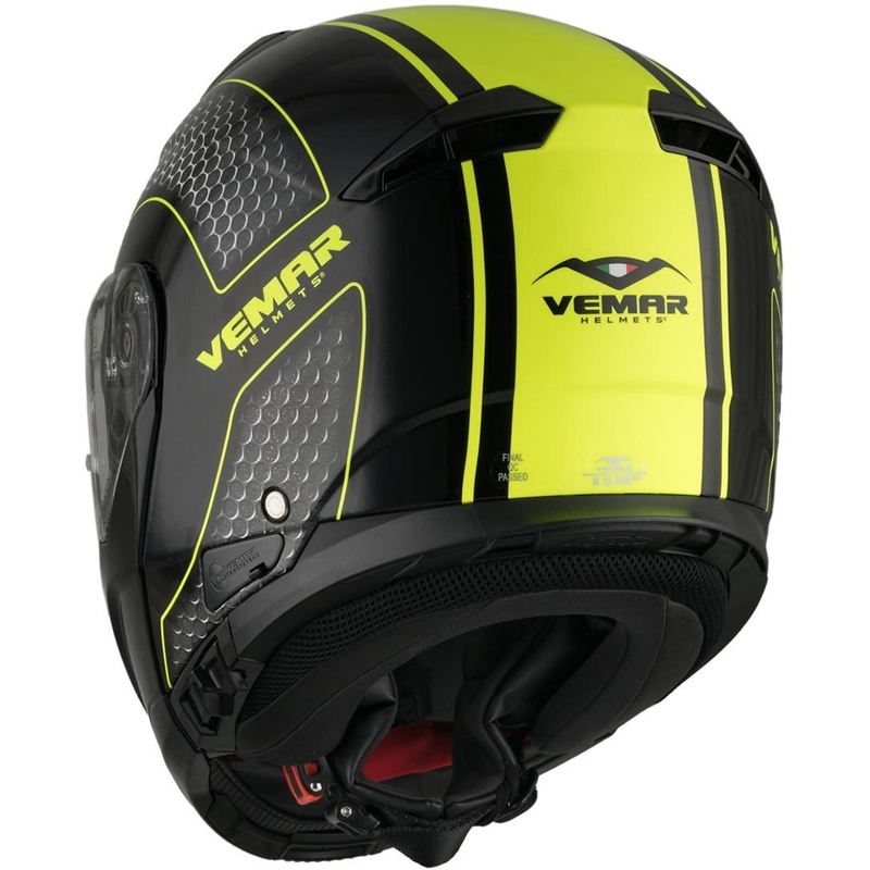 Preklopna kaciga Vemar Sharki Hive crna mat-siva-fluo žuta