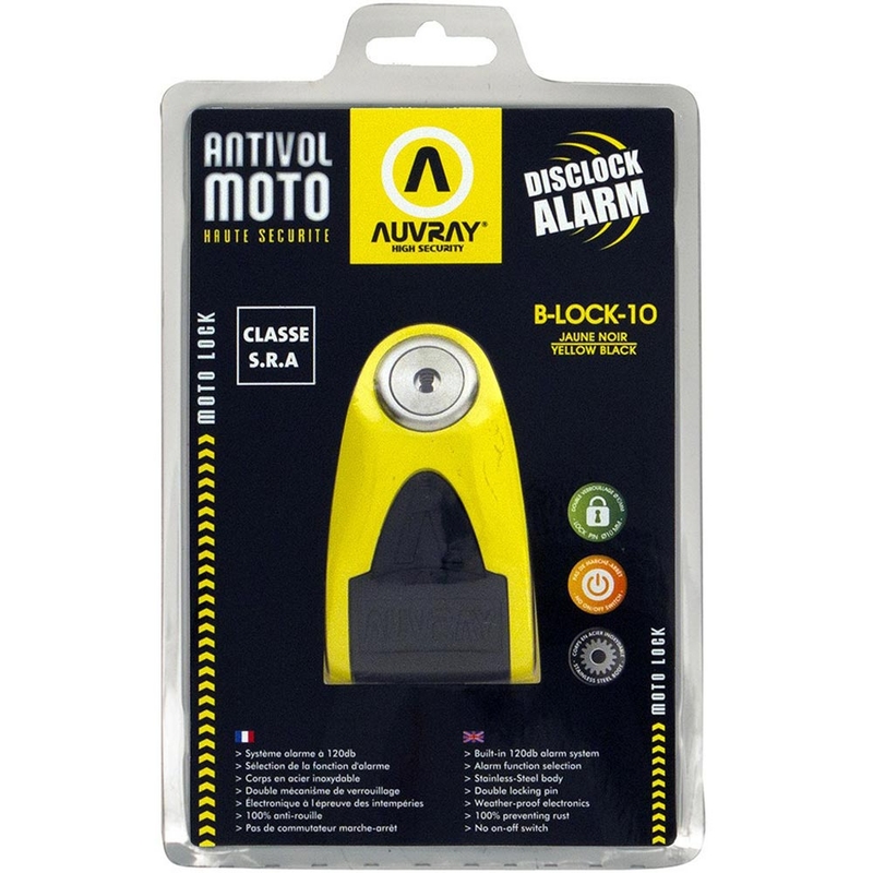 Brava kočionog diska Auvray B-Lock 10 Alarm 120 dB žuta
