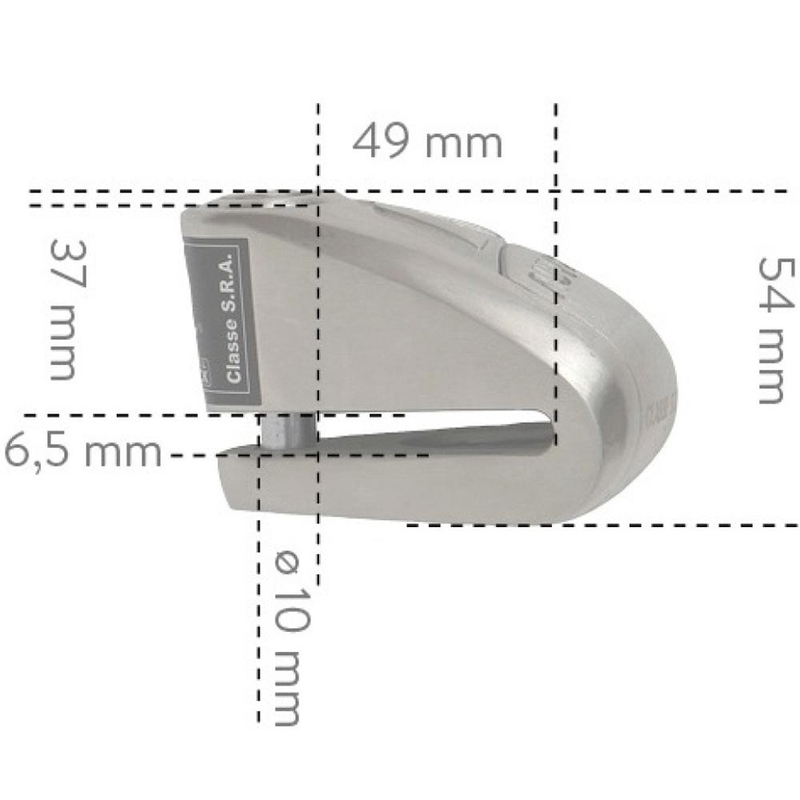 Auvray B-Lock 10 kočiona disk brava s alarmom od 120 dB, čelično srebrna