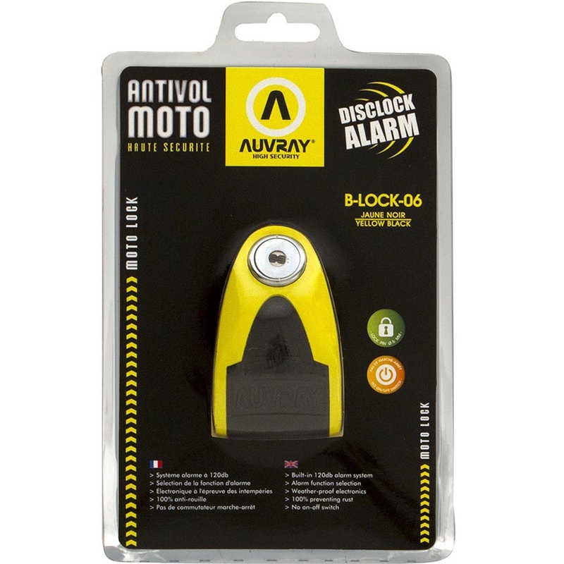 Auvray B-Lock 06 kočiona brava s alarmom od 120 dB, žuta