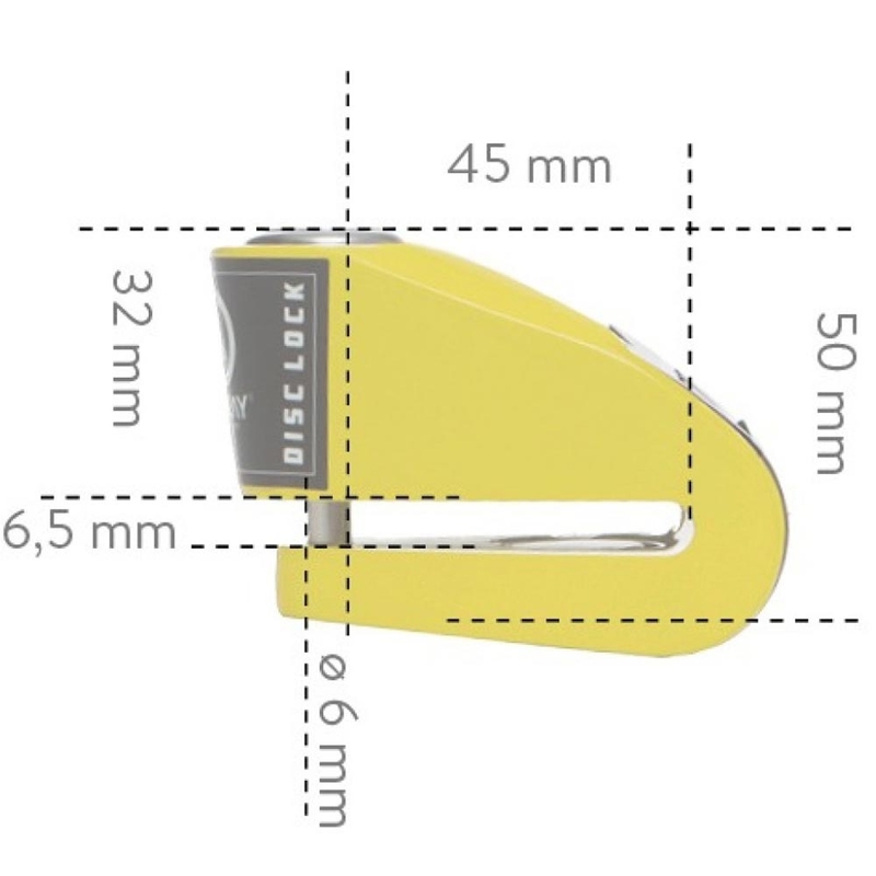 Auvray B-Lock 06 kočiona brava s alarmom od 120 dB, žuta
