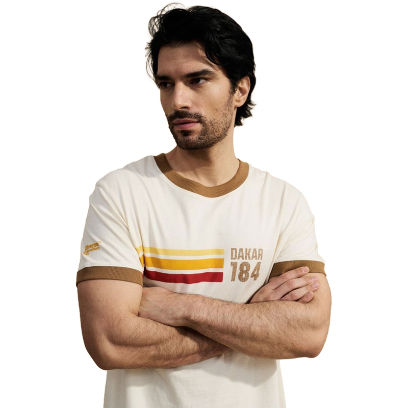 Majica kratkih rukava Dakar Race bež boje