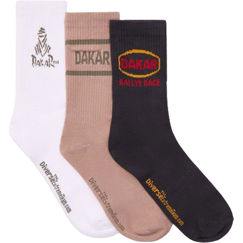 DAKAR Athlan 3Pack II set čarapa sivo-bijele boje